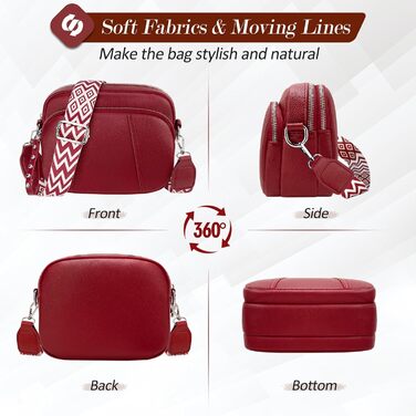 Сумка жіноча через плече кросбоді Leder (шкіра), червона: стильна міні-сумка з широким ременем та відділенням для карт