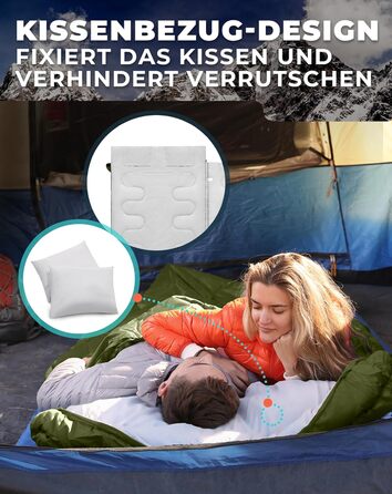 KingCamp Double Sleeping Bag - Winter Adult Sleeping Bag for 2 People with Carry Bag - Outdoor Camping