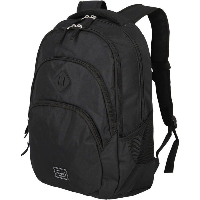 Travelite Carry-on Backpack, Laptop Backpack 15.6 inch, BASICS, Daypack, Daypack with many compartments, 45 cm, 22 liters (Black)