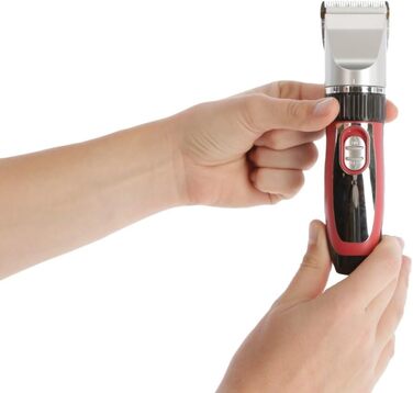 Акумуляторна машинка для стрижки Kerbl Sonic з аксесуарами, червона та срібна