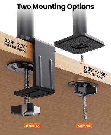 Кріплення для монітора ErGear 2 монітори, вертикальне, чорне, VESA 75x75/100x100mm, до 9кг