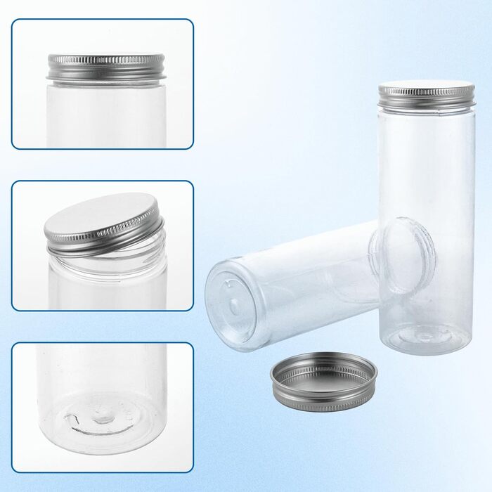 Набір контейнерів для зберігання 16 шт. по 500 мл з кришкою, прозорі пластикові банки для продуктів, BPA-Free, для солодощів та їжі