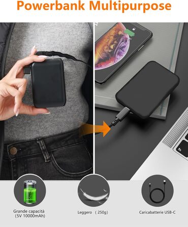 Обогревна жилетка для чоловіків та жінок з акумулятором 10000mAh, 5 нагрівальних зон, 3-рівневе регулювання температури, подвійне керування, для зимових активностей, XXL, чорний колір