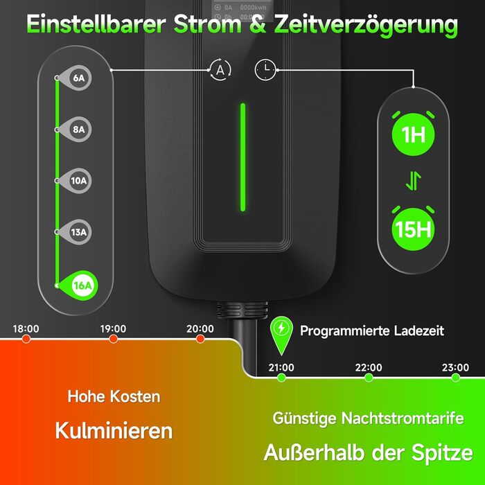 Кабель зарядного пристрою для електромобіля Schuko 6м 3.68kW 6-16A (Тип 2), EV, KS10-01, KS10-3.6kW