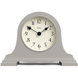 JONES CLOCKS® Speakeasy Table Clock | Classic Napoleon Hat Design | Gray | Contemporary classic style for desk, table, shelf, or bedside table