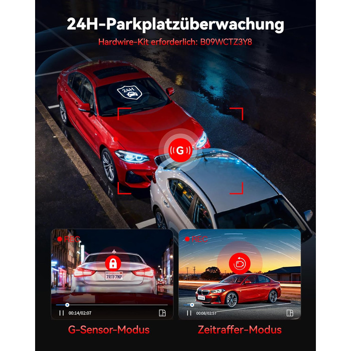 Автомобільний відеореєстратор REDTIGER F7NP 4K/2.5K з передньою та задньою камерами, Sony STARVIS 2, 5.8GHz WiFi, швидкість передачі 20МБ/с (без карти пам'яті)