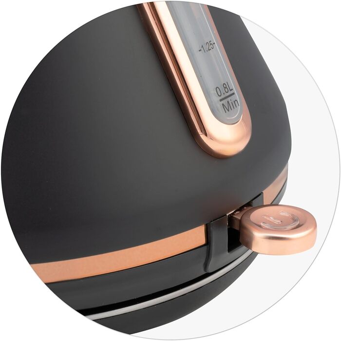 Елегантний чайник Berdsen BD-701 з термометром, 1.7L, чорний