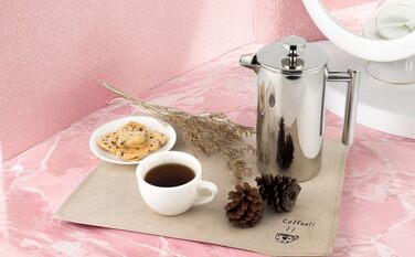 Make a French Press Coffee Maker, 1500 ml large insulated Cafetiere, double-walled insulated stainless steel, 3-stage filter system, French press for home, camping and office, Silver