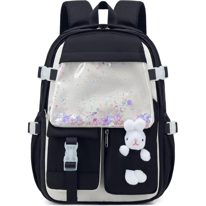 Шкільний рюкзак для дівчаток Joymoze: стильний, місткий, чорний | Рюкзак для підлітків