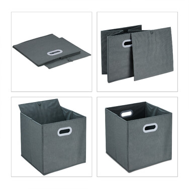 Set of 4 Grey Storage Boxes