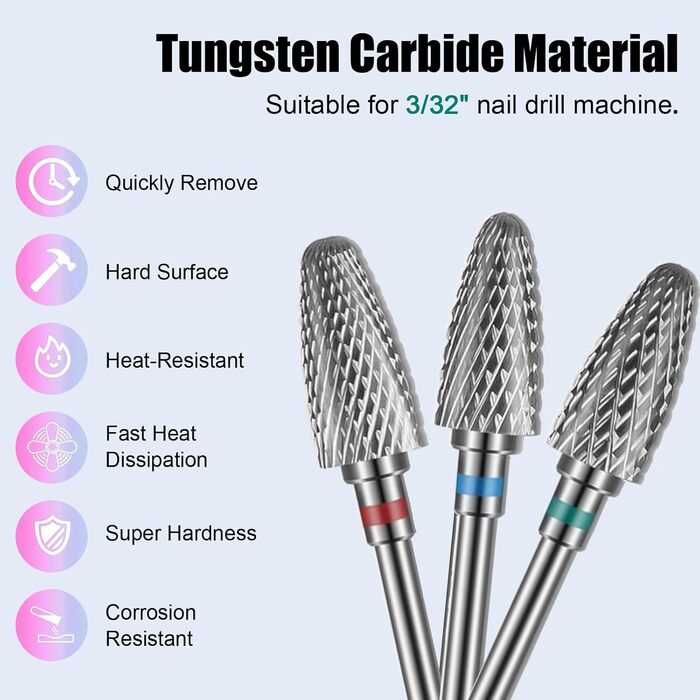 Набір свердел для нігтів Depvko 13 шт. (вольфрам карбід, кераміка, діамант)