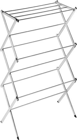 Honey Can Do 2-Tier Clothes Drying Rack, Folding, 3-Legged, DRY-09220, Chrome (Honey-Can-Do Slim-A-Slim Clothes Drying Rack DRY-09464, Chrome)