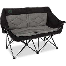 Розкладний крісло-диван Northroad для кемпінгу на 2 особи, чорний. Зручне диван-крісло для відпочинку на природі, для пікніків, пляжу, подорожей. Має підстаканники та тримач для келихів.