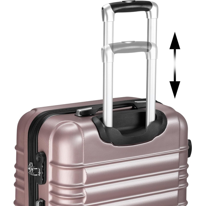 Набір валіз Zelsius 4 шт. Рожевий колір | ABS, з кодовим замком, 4 колеса, внутрішній роздільник | Ручна поклажа, набір валіз, trolley, велика валіза