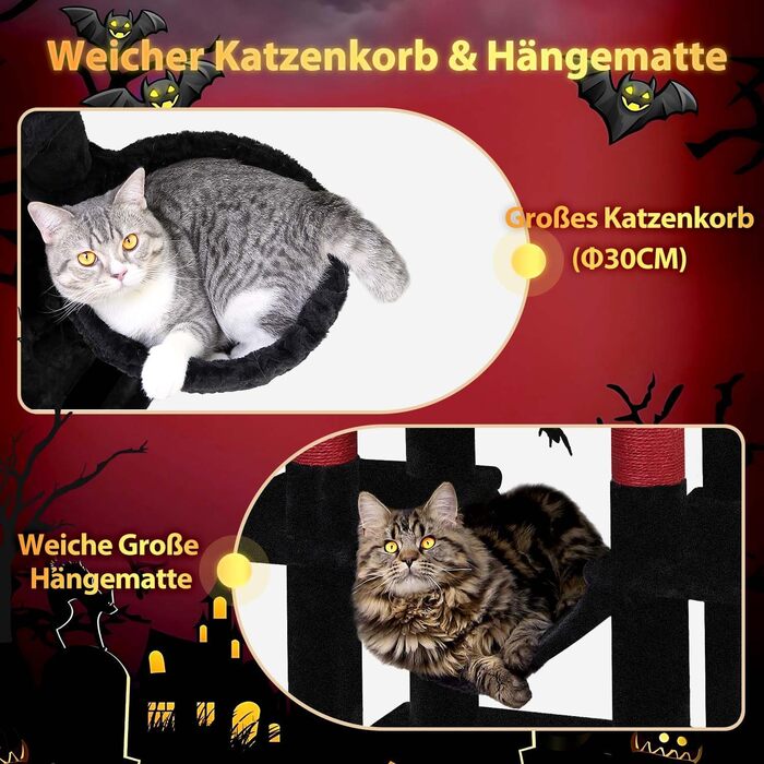 Кігтеточка Globlazer велика кутова, 167 см з будиночком для котів, платформою, гамаком, кошиком. Підходить для 3-4 котів.