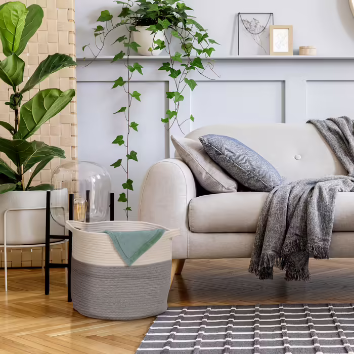 Relaxdays Cotton Storage Basket