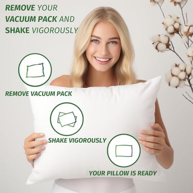 Гіпоалергенна подушка Flowen 30x30 см, 2 шт, мікрофібра, для дивана та ліжка, анти-кліщова, знімний та праний чохол, декоративна, м'яка