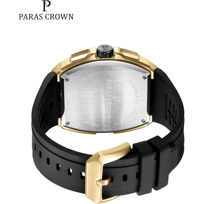 Чоловічий годинник-хронограф на кварцовому механізмі з японським годинниковим механізмом, 5ATM, корпус з нержавіючої сталі, тонка форма корпусу, силіконовий ремінець, золотий колір