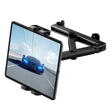 Тримач для планшета Romon у автомобіль, кріплення до підголівника, універсальний, 360° обертання, для смартфонів та планшетів 4.7-13'