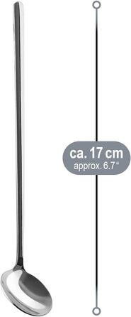 Набір ложок Com-Four® 12 шт. з нержавіючої сталі з довгим руків'ям (17 см) для коктейлів, чаю, кави, молочних коктейлів, матча, холодних напоїв та десертів
