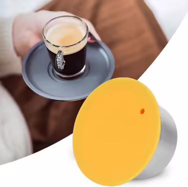 Багаторазова кавова капсула з нержавіючої сталі для Dolce Gusto, жовта, фільтр для кави, змінна, екологічна