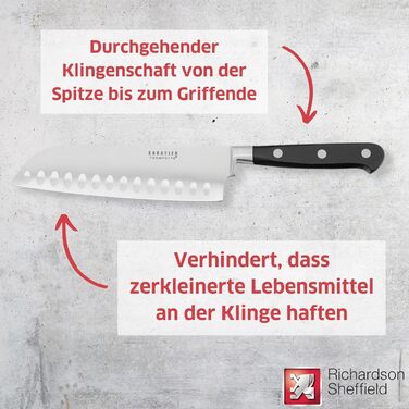 Набір ножів Richardson Sheffield Sabatier Trompette з підставкою, коричневий/сріблястий (Santoku 17,5 см)