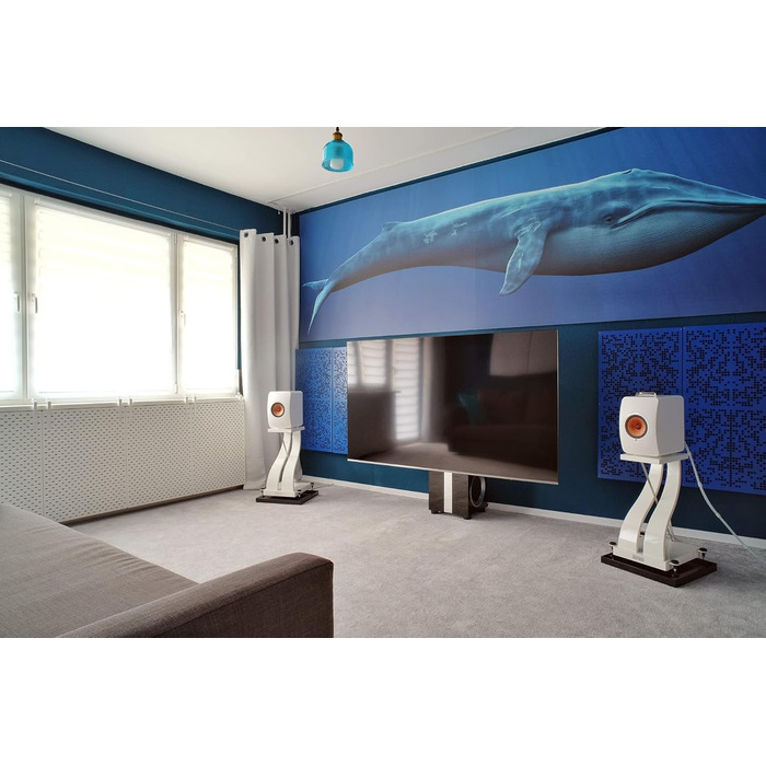 Акустичні панелі Bluetone Acoustics Binary AbFuser — звукопоглинаючі та дифузійні панелі для домашнього кінотеатру, студії та вітальні (100x50x10 см, колір Ecru)