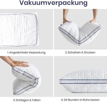 BedStory Pillow 40x80, 2-Pack Pillows 40x80 with Zipper, 2x950g Microfiber Pillows Adjustable in Height, Breathable Washable Sleep Pillows for Allergy Sufferers Side Sleepers, Oeko Certified 40x80 (2-Pack)