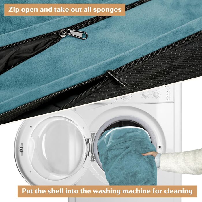 Ортопедичне ліжко для собак Comfort Expression, M, воlogостійке, знімний чохол, синій (30x20x7 см)