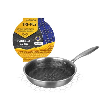 Сковорода KASANOVA Tri-ply з антипригарним покриттям Honeycomb, 24 см - для всіх типів плит та духовки