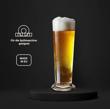 Пивні келихи Pilsstange 12 шт. з ніжкою – склянки для пива Pilsner преміум якості