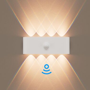 Світлодіодна настінна лампа Kinamy з датчиком руху, IP65, 8W, чорна (2 шт.)