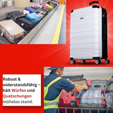 Набір валіз NOWI Rhodos – 3 шт. з ABS, з кодовим замком, 360° обертання, рожевий. Розміри M, L, XL