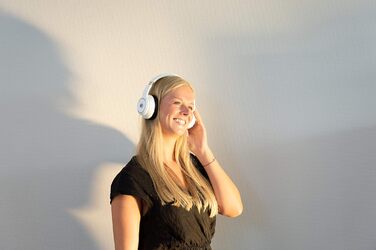 Навушники Bresser Bluetooth Over-Ear з мікрофоном для геймінгу та дзвінків, 3.5 мм, білі