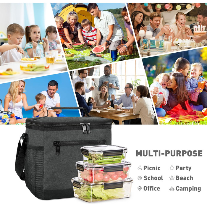 Ланчбокс Kato Tirrinia з ізоляцією для чоловіків, 10.5L: термосумка, сумка для пікніка, для роботи, фітнесу, школи