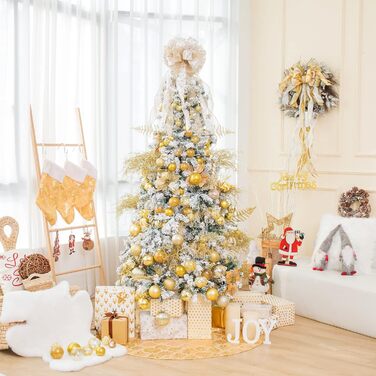 86 шт. прикраси для ялинки SY CRAFT: ялинкові кулі, сніжинки, подарункові пакети (золотий)