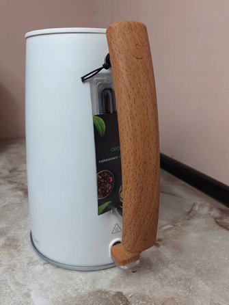 Електричний чайник Cecotec Thermosense 400 (білий з дерев'яними елементами), 3000 Вт, 1.7 л