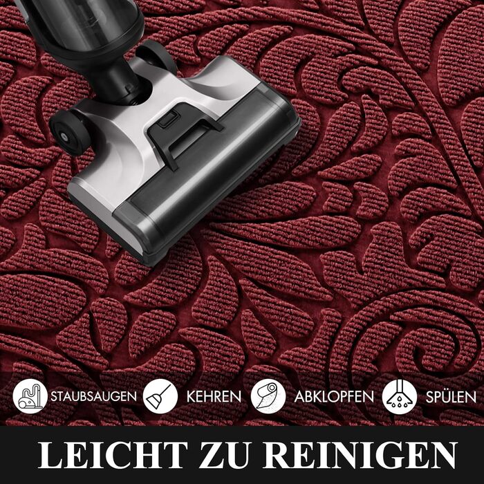 Килимок для дому та вулиці Yimobra, миючий, антиковзаючий, 120x80 см, червоний
