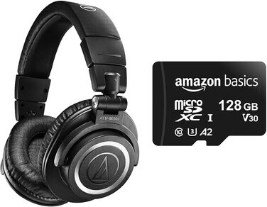Навушники Audio-Technica M50xBT2 бездротові, чорні, Bluetooth, з microSDXC карткою 128 GB