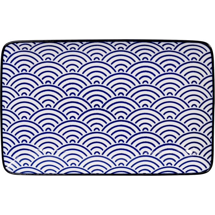 Набір для суші Tokyo Design Studio Nippon Blue (6 предметів): 2 тарілки для суші, 2 миски для соусу, 2 палички для їжі, японський дизайн, порцеляна, подарункова упаковка