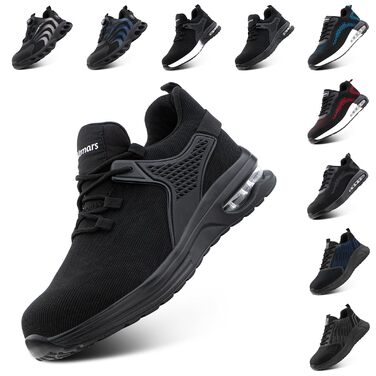 Черевики робочі чоловічі/жіночі Hitmars, з металевим підноском, зручні кухарські черевики, легкі, для дахів, чорні/сині, EU36-48 (42 EU)