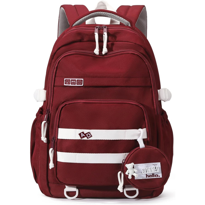 Дитячий рюкзак для школи дівчинки-підлітка, водонепроникний, легкий, великий, модний - (Червоний)