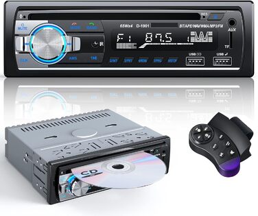 Автомагнітола CENXINY 1 DIN з Bluetooth, CD, RDS, FM/MP3, 2 USB для музики та зарядки, гучний зв'язок