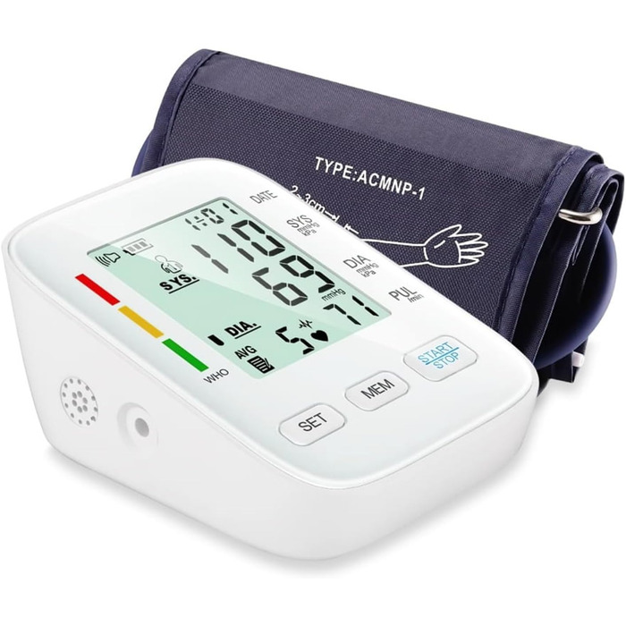 Тонометр на плече Oryzom з визначенням аритмії, 240 місць пам'яті та голосовим виводом – переможець тесту 2025 року, білий