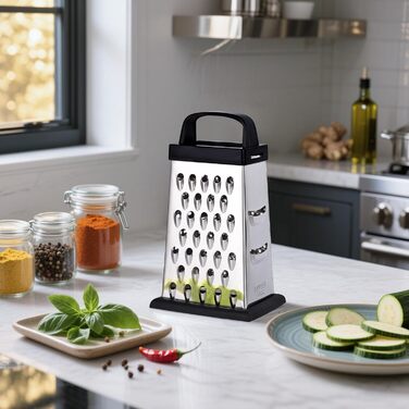 Терка кухонна YC Kitchen 4-стороння з нержавіючої сталі для овочів та сиру