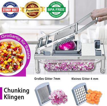 Набір для нарізки овочів 8-в-1 з контейнером, з нержавіючої сталі, для салату та нарізки