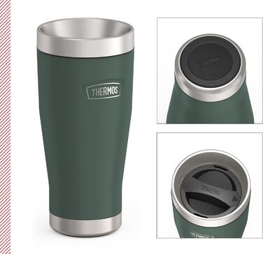 Термос ICON MUG 0,47л, темно-сірий/графітовий мат, келих-термос 470мл, термокружка з нержавіючої сталі, ізотермос, 7 год гаряче / 22 год холодне, придатний для миття в посудомийній машині, абсолютно герметичний, без BPA (470 мл, Сірий / Forest Mat)