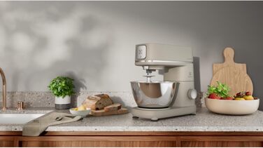 Кухонний міксер-тістоміс Electrolux EKM5570 Platinum Pearl, нержавіюча сталь, 1200 Вт, 10 швидкостей, з вінчиком та кришкою