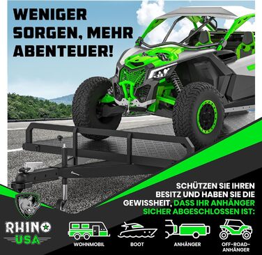 Rhino USA замок для причепа 51мм – посилений сталевий протиугінний комплект для причепів, автодомів, човнів