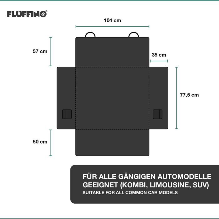Захист для багажника автомобіля для собак (з боковинами та захистом краю), водонепроникний, стійкий до подряпин та легко миється. Килимок для собак у багажник автомобіля